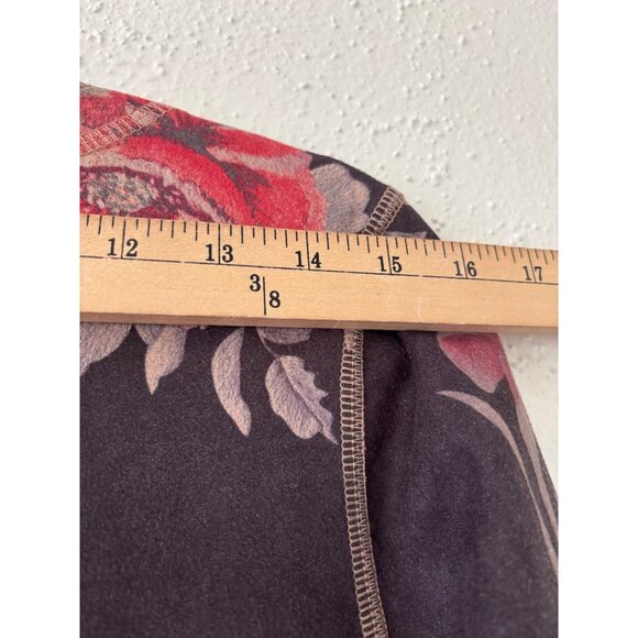 Anthropologie Solitaire Emilie Floral Faux Sueded Kimono Open Jacket S Black Pin - Picture 12 of 13